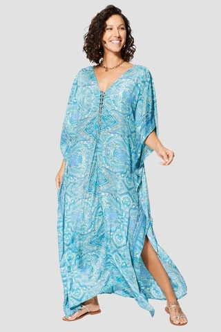 Kaftan - Blauw en beige