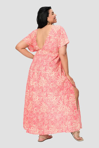 Lange Jurk - Roze en beige