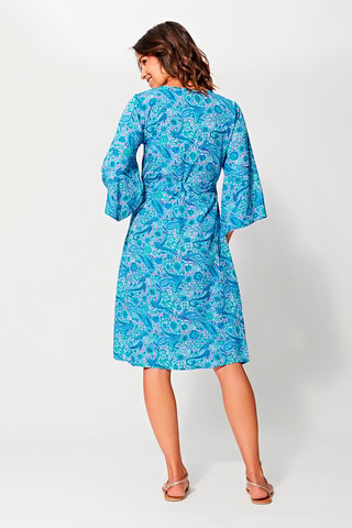 Midi-jurk - Blauw en groen