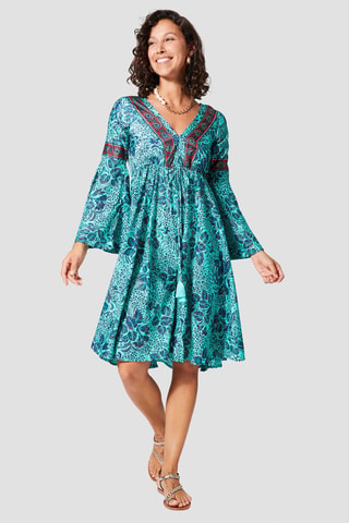 Skaterjurk - Goudkleurig en turquoise