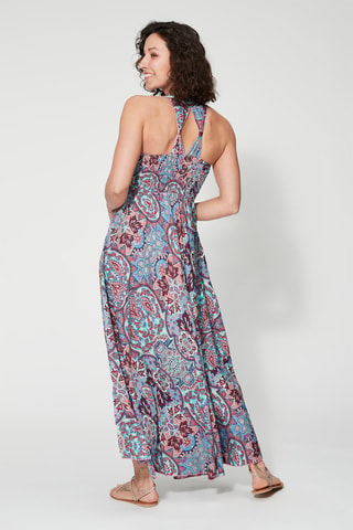 Lange Jurk - Blauw en rood