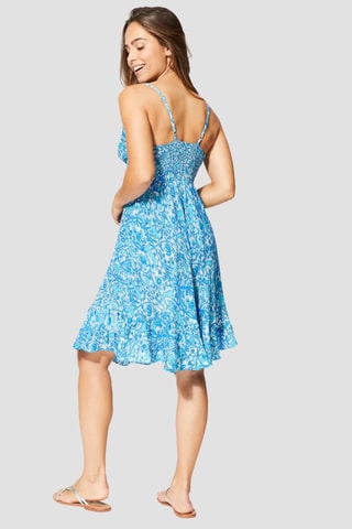 Midi-jurk - Grijs en blauw