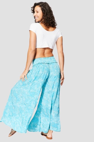Broek - Turquoise en beige