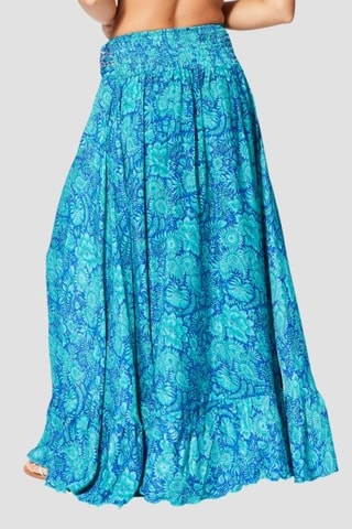 Lange Rok - Blauw en beige