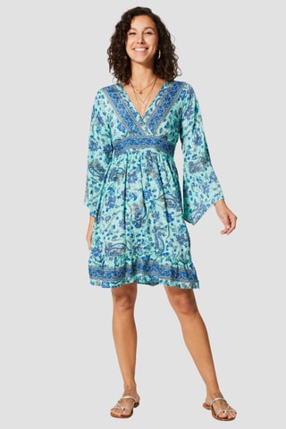 Korte Jurk - Blauw en wit