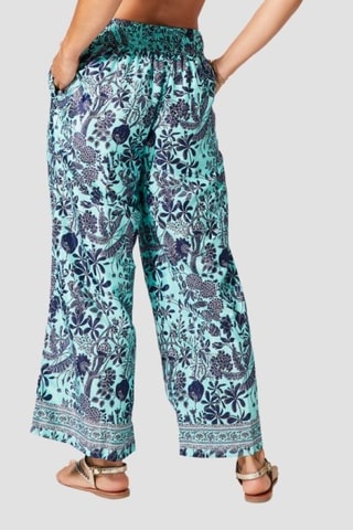 Broek Flare Cut - Goudkleurig en turquoise