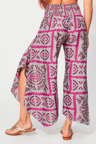 Palazzobroek Hoge Taille - Paars en roze