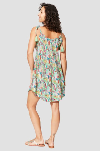 Trapezium Jurk - Beige en multicolor