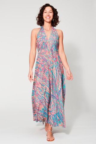 Lange Jurk - Roze en turquoise