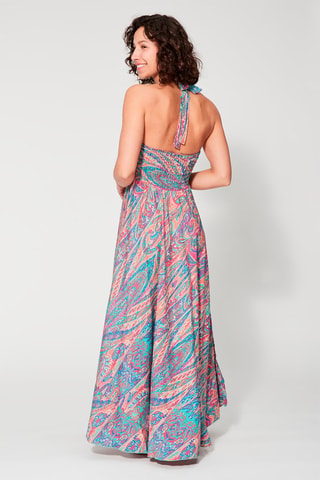 Lange Jurk - Roze en turquoise