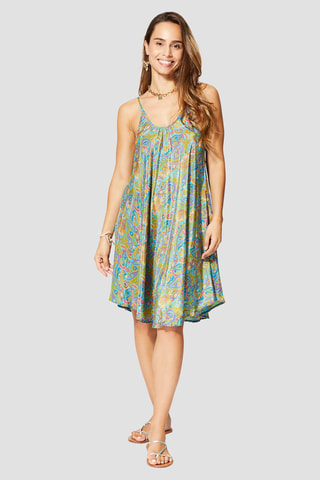 Jurk - Groen en turquoise