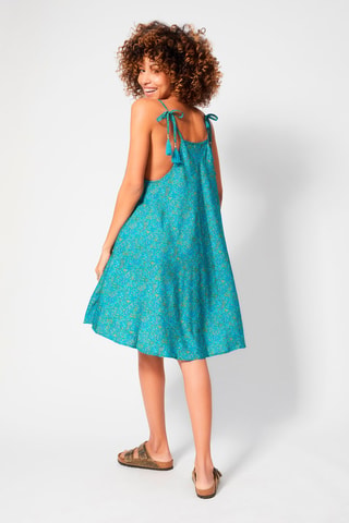 Trapezium Jurk - Blauw en geel