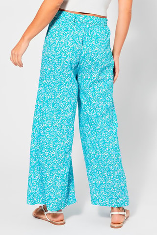 Palazzobroek - Turquoise en wit