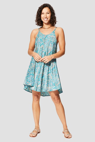 Jurk - Turquoise en grijs