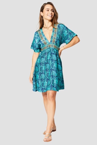 Korte Jurk - Blauw en groen