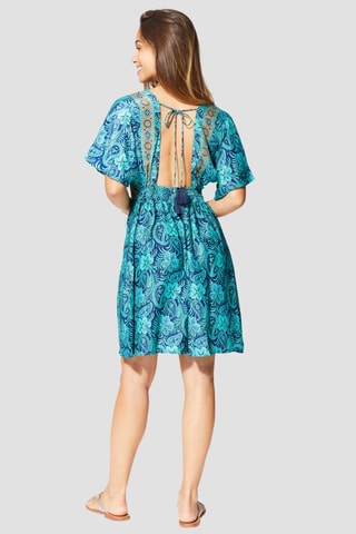 Korte Jurk - Blauw en groen