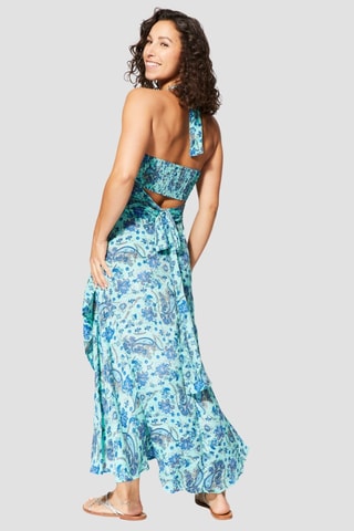 Lange Jurk - Blauw en wit