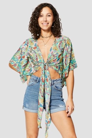 Top - Beige en multicolor