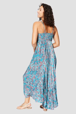 Lange Jurk - Blauw en rood