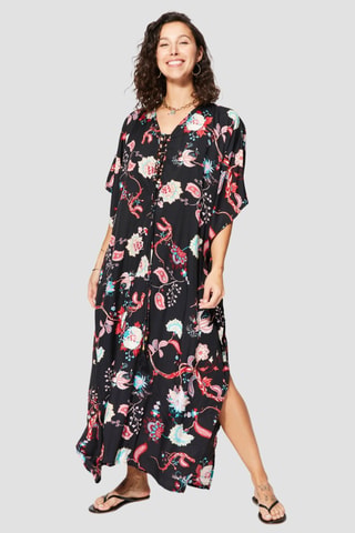 Kaftan - Zwart en beige
