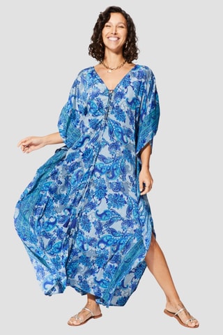 Kaftan - Grijs en marineblauw