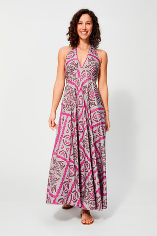 Lange Jurk - Paars en roze