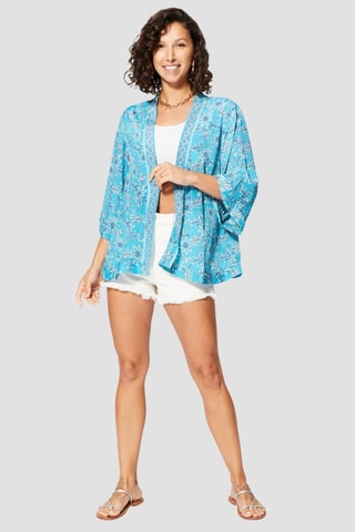 Kimono - Blauw en beige