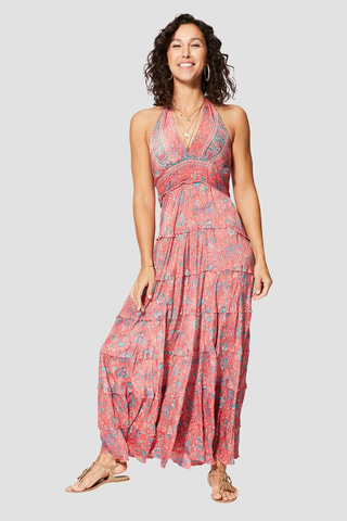 Lange Jurk - Roze en blauw