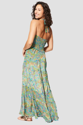 Lange Jurk - Groen en turquoise