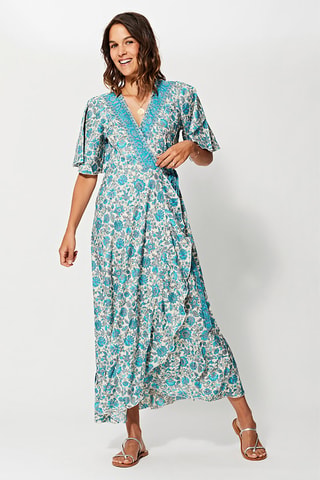 Wikkeljurk - Wit en turquoise