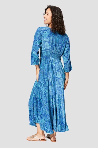 Lange Jurk - Blauw en turquoise