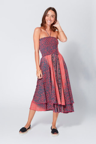 Midi-jurk- Nieuwe collectie - Roze en blauw