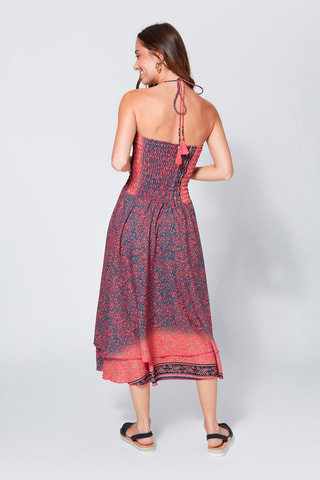 Midi-jurk- Nieuwe collectie - Roze en blauw