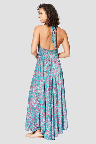 Lange Jurk - Blauw en rood