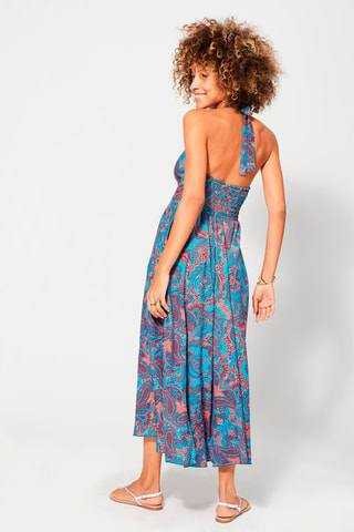 Lange Jurk - Rood en blauw