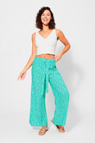 Broek Flare Cut - Groen en wit