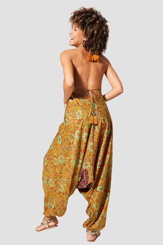 Jumpsuit - Goudkleurig en oranje