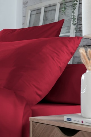 Funda de almohada de algodón 78 hilos/cm² Elysée - Rojo