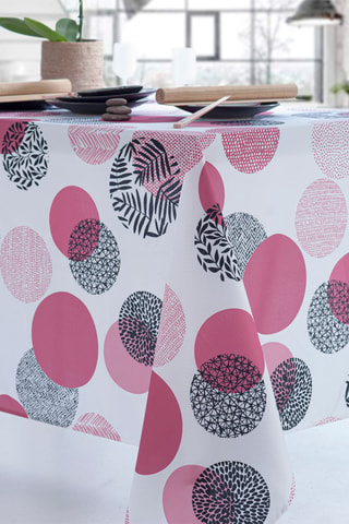 Mantel Vegetal Dots - Rosa y blanco