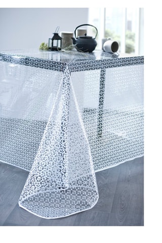 Hule rectangular Zilis Transparente y blanco
