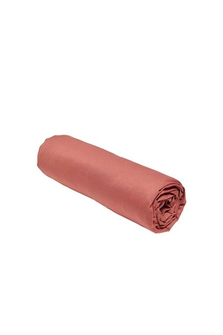Sábana bajera de algodón 57 hilos/cm² Essential - Terracota - Esquina 23 cm