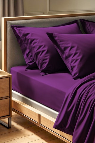 Sábana bajera de algodón reforzado 155 hilos/cm² Tonne Viole - Violeta oscuro