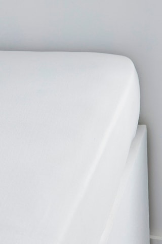 Sábana bajera de algodón 130 g/cm² Essential - Tiza - Esquina 25 cm