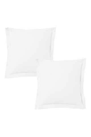 2 fundas de almohada de satén de algodón - Blanco