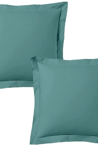 2 fundas de almohada de satén de algodón - Aguamarina -