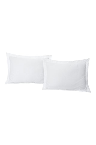 2 fundas de almohada de satén de algodón - Blanco