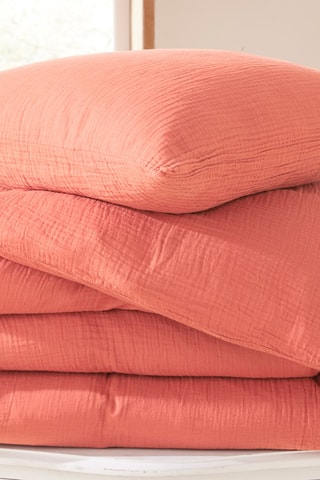 Funda de almohada de gasa algodón 57 hilos/cm² Noah - Coral