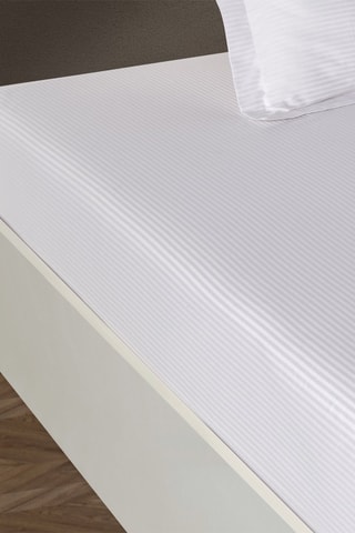 Sábana encimera STR de satén de algodón 125 hilos/cm² - Blanco