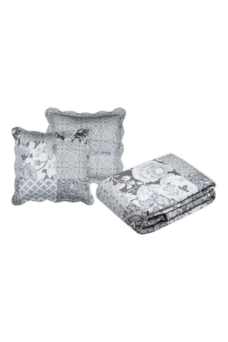 Juego de colcha Octavia - Blanco y gris