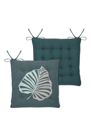 Cojín de silla reversible Kentia - Azul ­- 38 x 38 cm